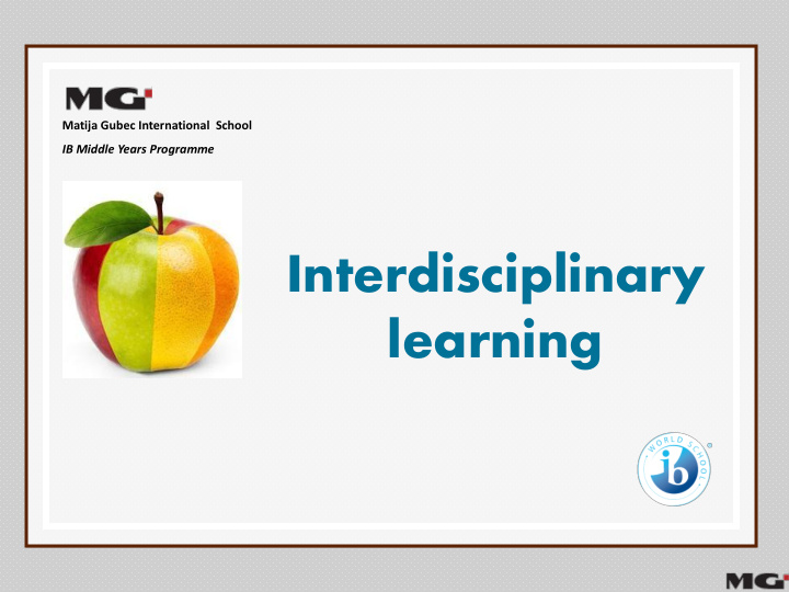 learning interdisciplinary units