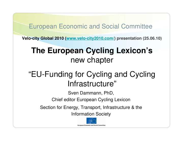 the european cycling lexicon s new chapter eu funding for