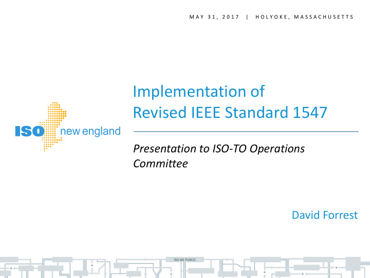 implementation of revised ieee standard 1547