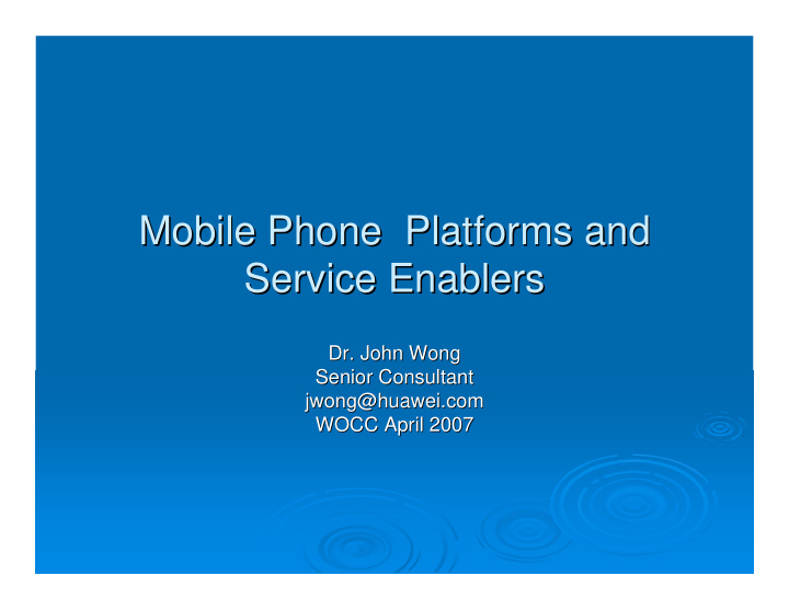 mobile phone platforms and mobile phone platforms and