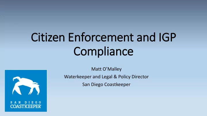 cit itizen enforcement and ig igp