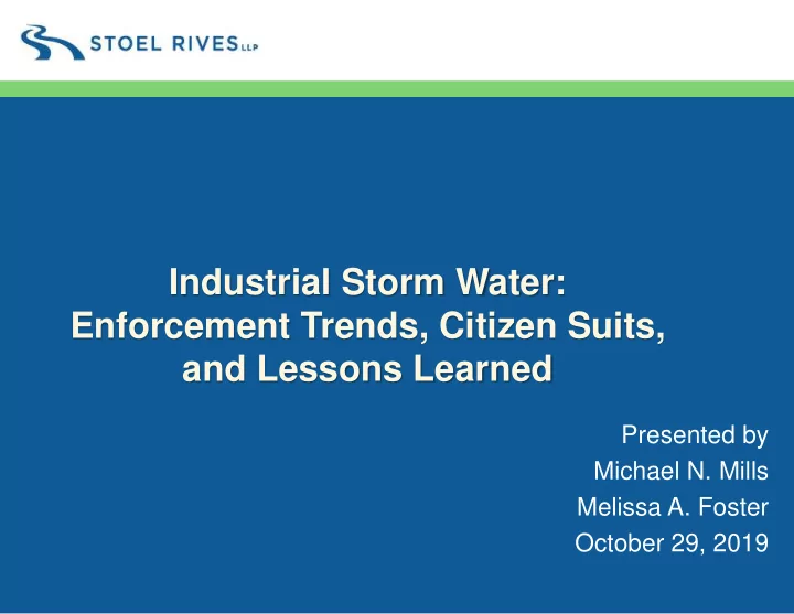 industrial storm water