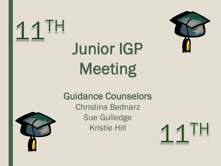 ju junio nior r igp gp meeting eeting