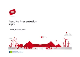 Results Presentation  1Q12 LISBON, MAY 11 th , 2012  0  Disclamer This document has been prepared