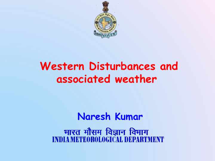 western disturbances and associated weather
