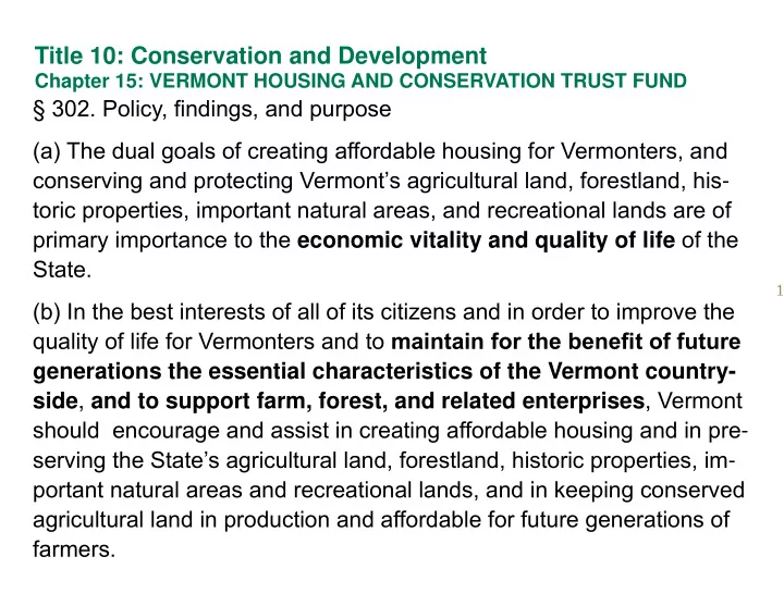 title 10 conservation and development