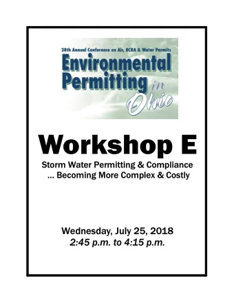 Biographical Information  Jason R. Fyffe  Environmental Supervisor, Storm Water Unit  Division of