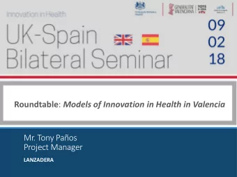 Project Manager  LANZADERA  About Institution  Lanzadera is an accelerator located in Valencia and