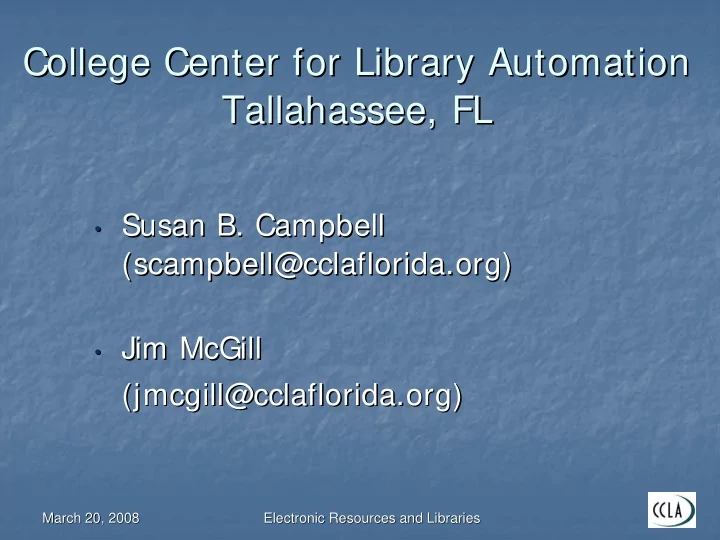 college center for library automation college center for