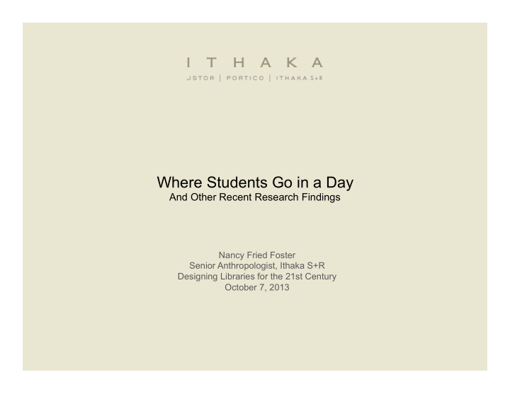 where students go in a day