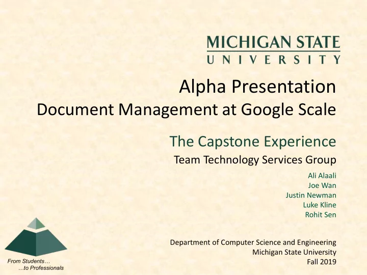 alpha presentation