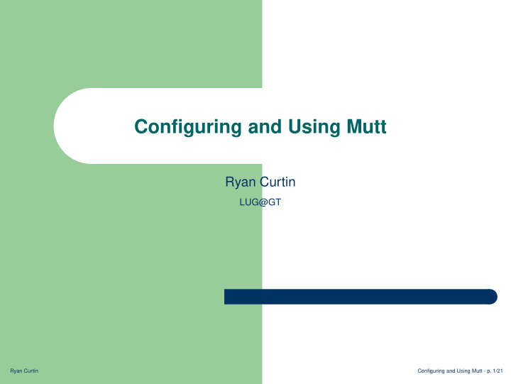 configuring and using mutt