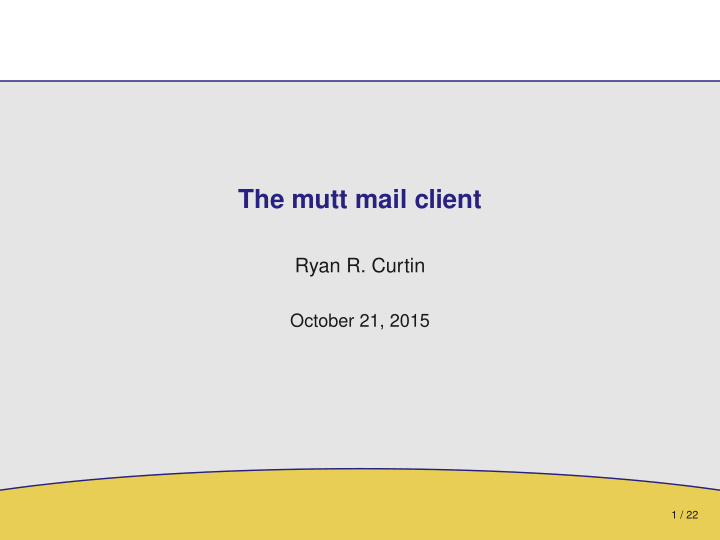 the mutt mail client
