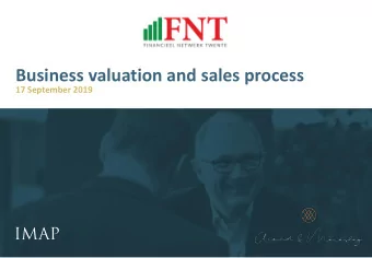 Business valuation and sales process  17 September 2019  Table of contents  1.  IMAP Netherlands /