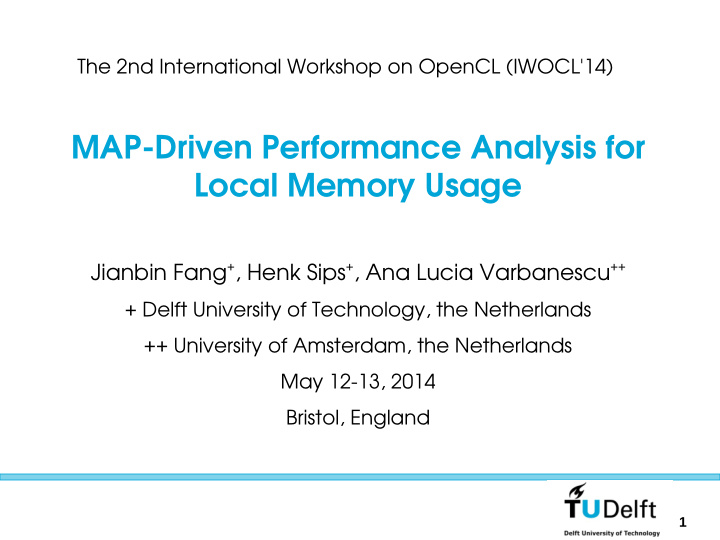 map driven performance analysis for local memory usage