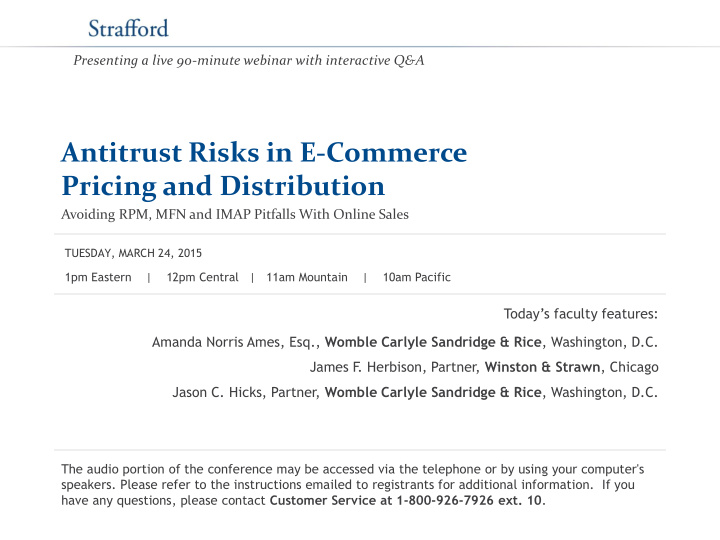 antitrust risks in e commerce pricing and distribution