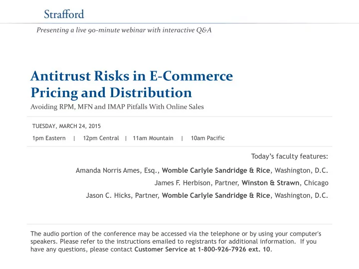 antitrust risks in e commerce pricing and distribution
