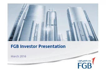 FGB Investor Presentation  March 2016  1/46  Disclaimer  This presentation provides information in