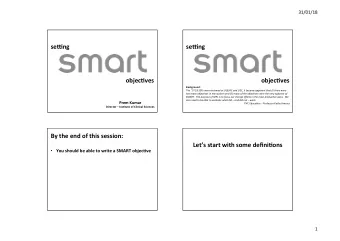 se#ng  se#ng  objec+ves  objec+ves  Background:  The 17-18 SEPs were reviewed at UQUAC and UEC,