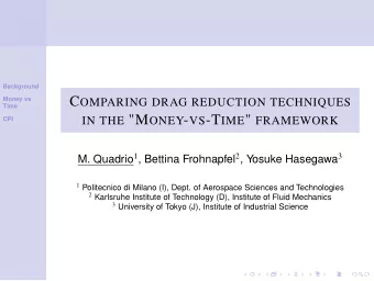C ONSTANT P RESSURE G RADIENT ?  Background  Money vs  Time  CPI  One potential source of confusion