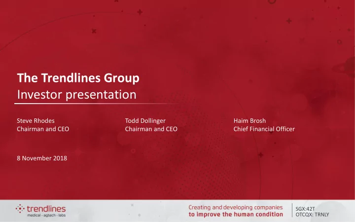 the trendlines group investor presentation