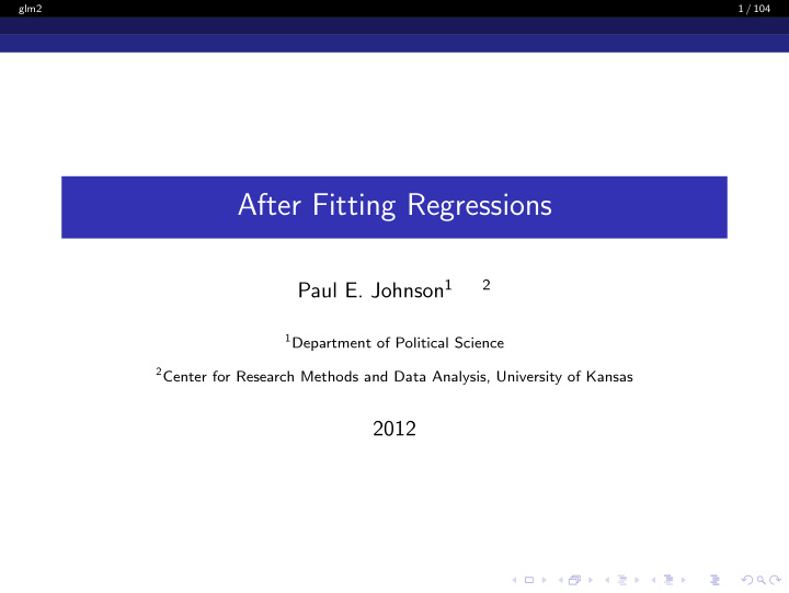 after fitting regressions