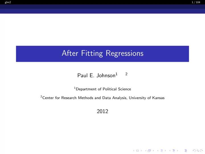 after fitting regressions