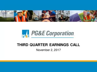 THIRD QUARTER EARNINGS CALL  November 2, 2017  Forward Looking Statements  This slide presentation