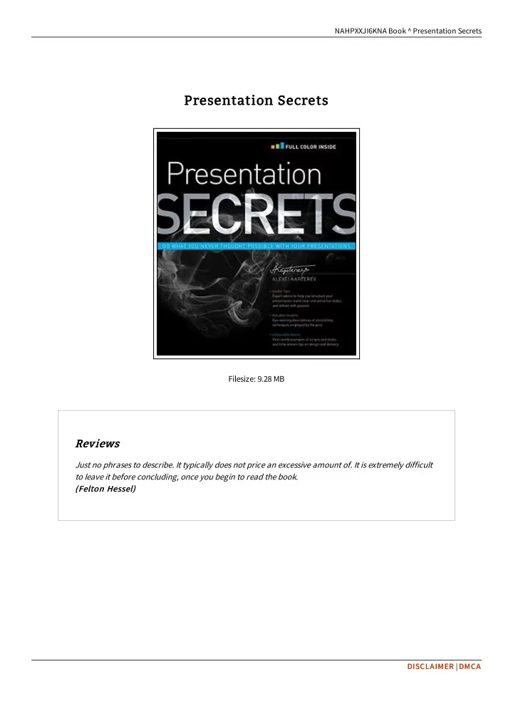 presentation secrets presentation secrets