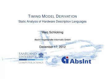 Outline  university  computer science  Motivation  1  Timing Model Derivation  2  3  Analysis