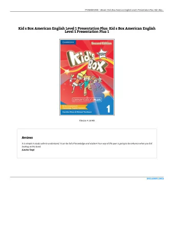 Kid s Box American English Level 1 Presentation Plus: Kid s Box American English  Kid s Box