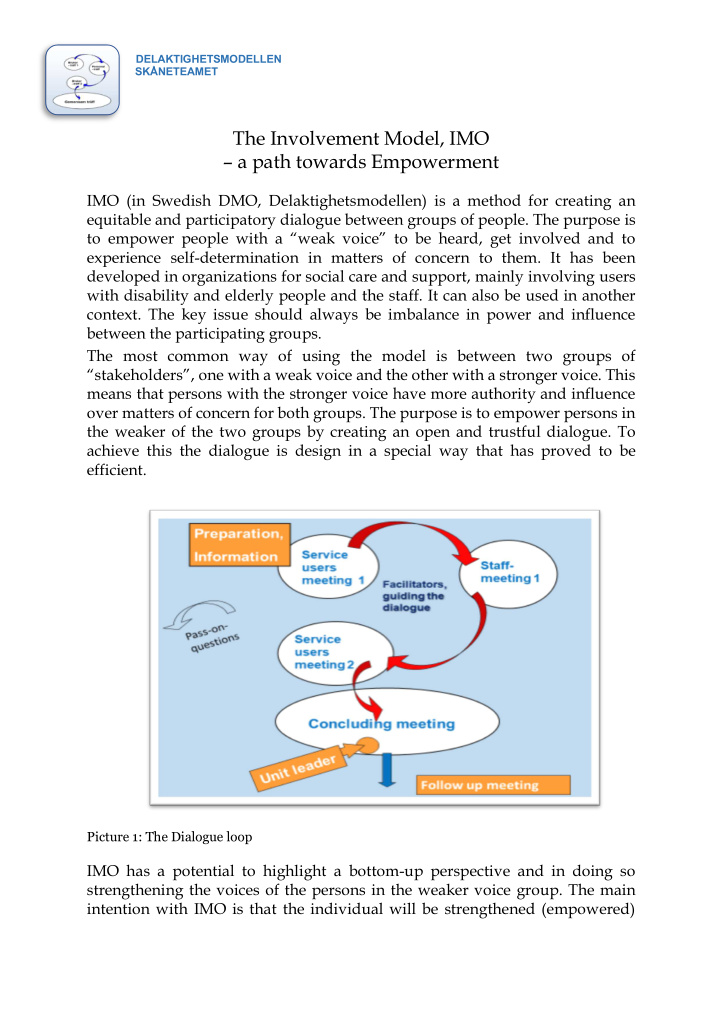 the involvement model imo a path towards empowerment