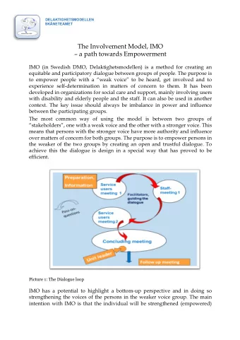 The Involvement Model, IMO   a path towards Empowerment  IMO (in Swedish DMO,