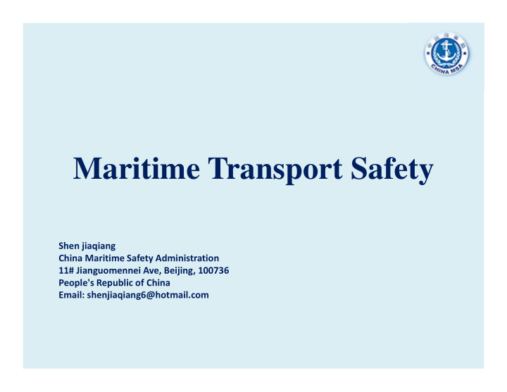 maritime transport safety