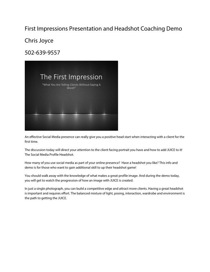 the first impression