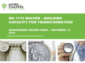 NH 1115 WAIVER  BUILDING  CAPACITY FOR TRANSFORMATION INDEPENDENT REVIEW PANEL  DECEMBER 13,