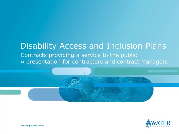disability access and inclusion plans
