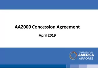 AA2000 Concession Agreement  April 2019  Financial Projection of Income and Expenses  Final