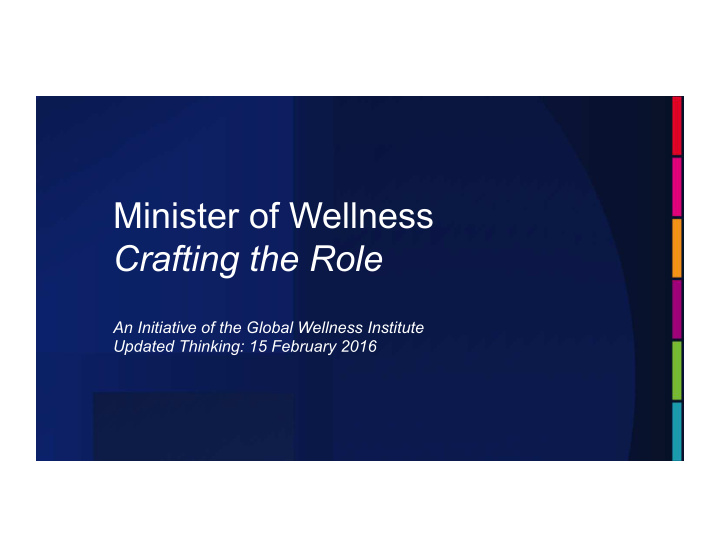 minister of wellness