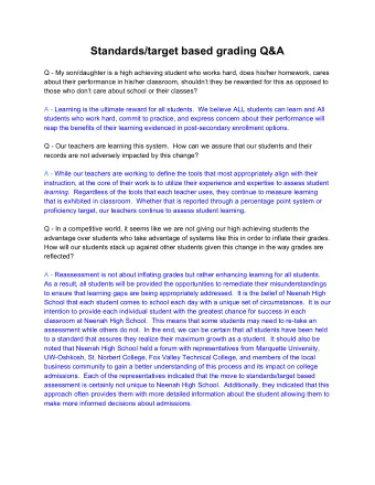 Standards/target   based   grading   Q&amp;A Q   -   My