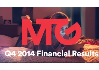 Q4 2014 Financial Results    Sales: +6% at constant FX &amp; 2% organic    EBIT (excl.