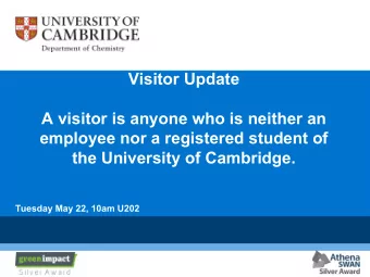 Visitor Update  A visitor is anyone who is neither an  employee nor a registered student of  the