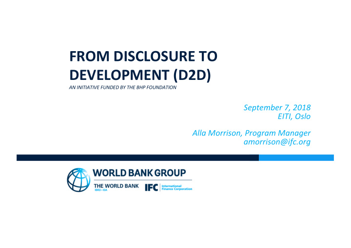 from disclosure to development d2d