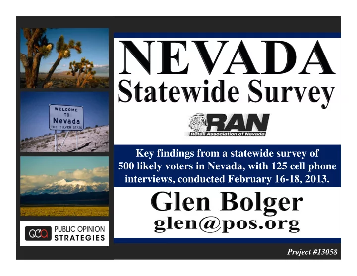 key findings from a statewide survey of 500 likely voters