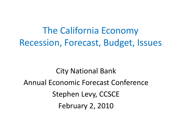 the california economy recession forecast budget issues