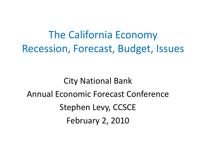 the california economy recession forecast budget issues