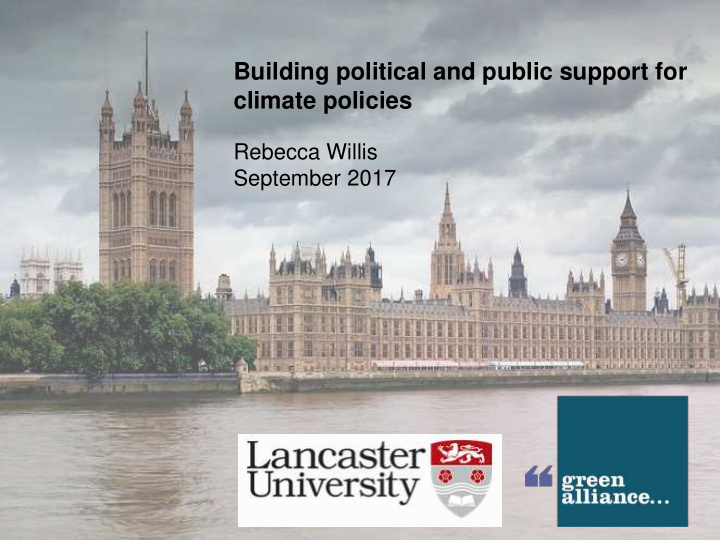 building political and public support for climate policies