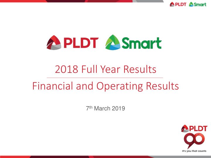 2018 full year results financial and operating results
