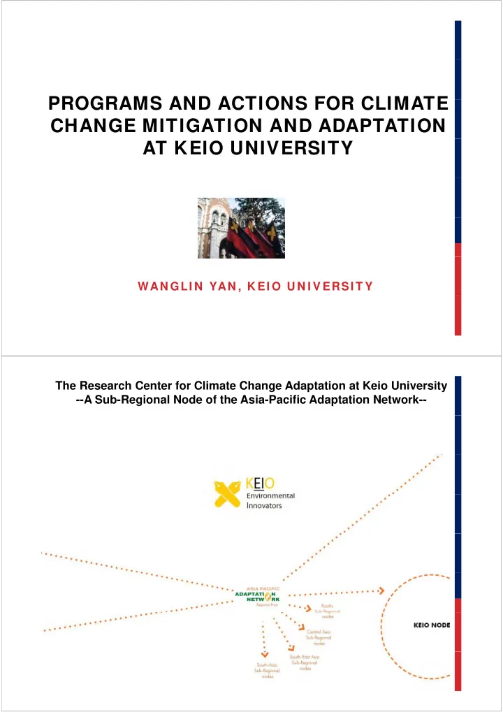 programs and actions for climate programs and actions for