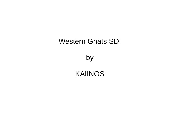 western ghats sdi by kaiinos
